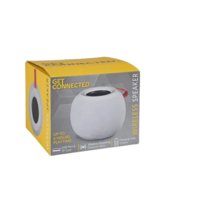 Get Connected Wireless Round Speaker 13cm, with Carry Tab