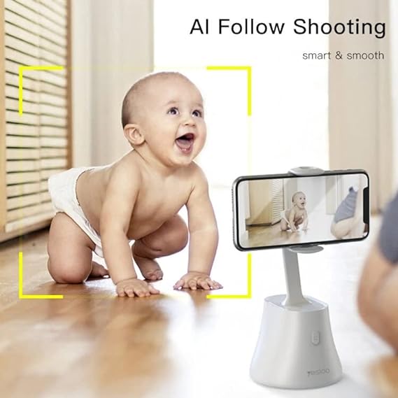 YESIDO SF10 360 Degrees Rotation Smart AI Follow Gimbal Face Tracking Phone Holder Stand for Live Broadcast Video Recording.
