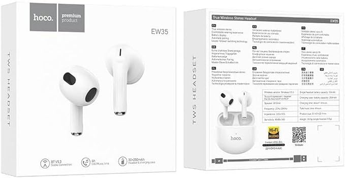 Hoco EW35 Sonido Bluetooth True Wireless Earbud, White