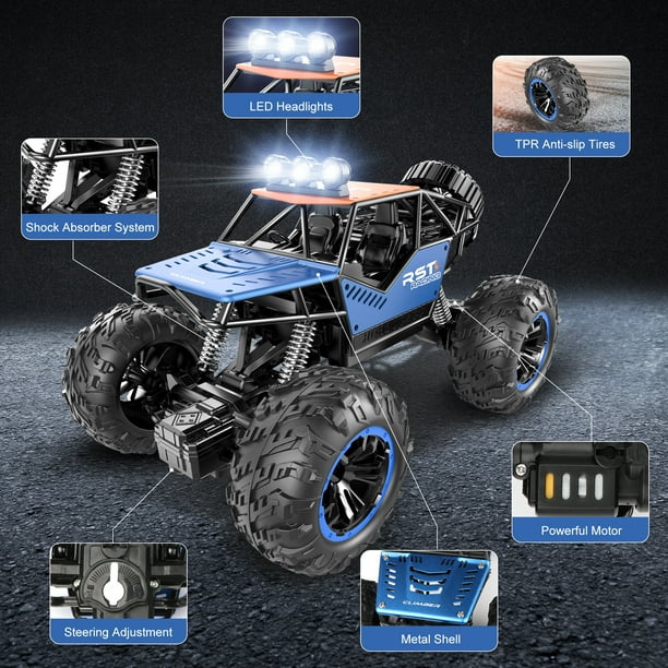 Rover Remote Control Cars 1:18, All Terrain Metal Shell 4X4 Off-Road Vehicle Monster Truck.