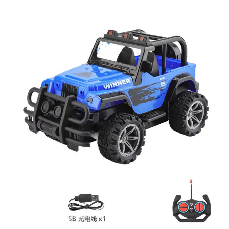 Remote Control Blue Color SUV Jeep Toy Car for Outdoor Play Usb