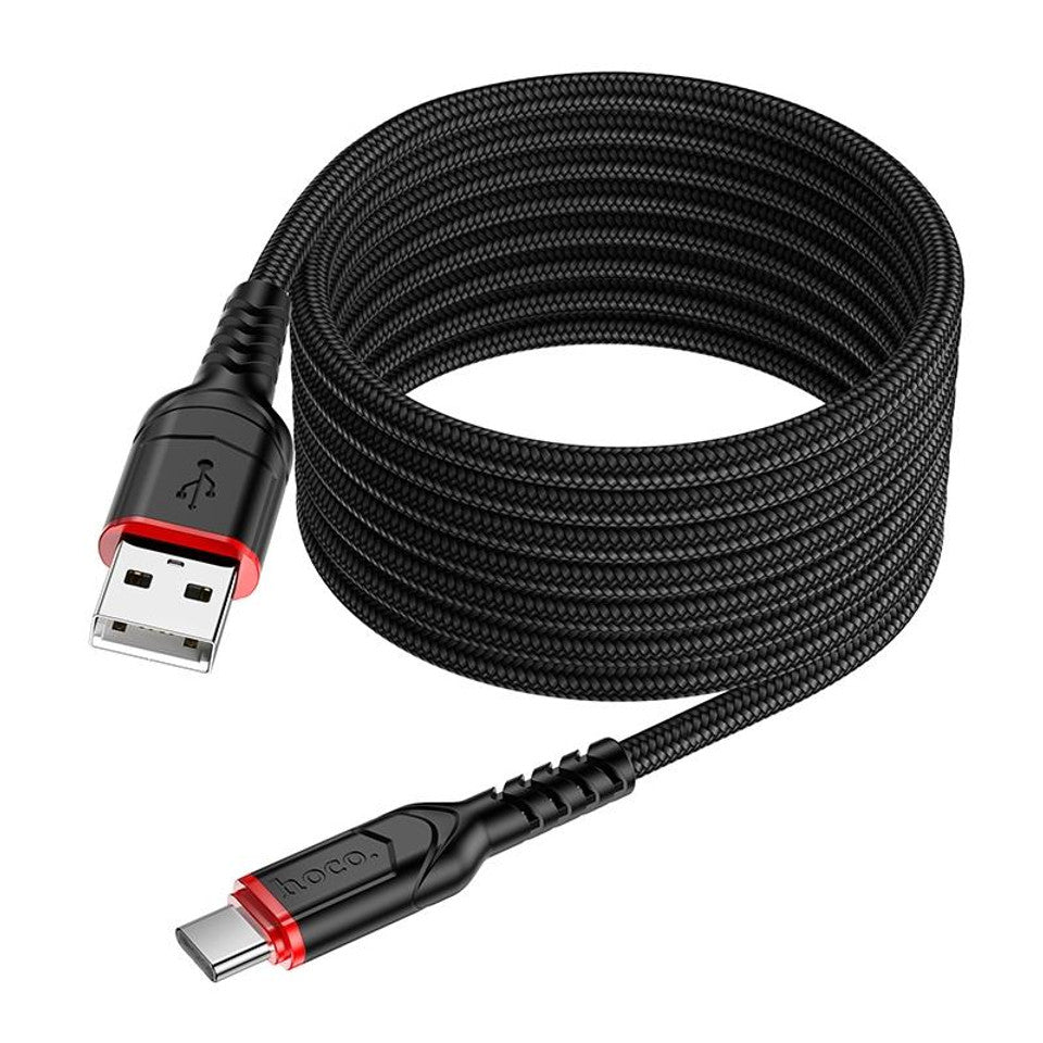 hoco X59 Victory 3A USB to USB-C / Type-C Charging Data Dable, Length:2m(Black)